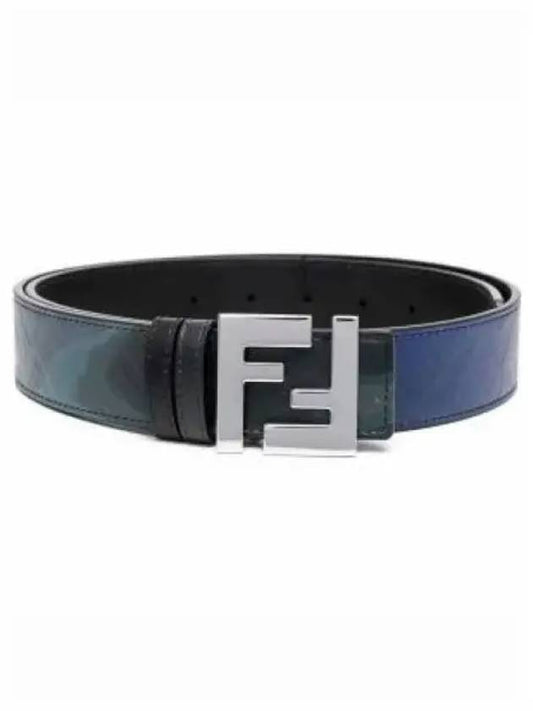 Reversible Leather Belt Nero Blue - FENDI - BALAAN 2