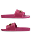 Women's Horsebit Punching Slide Slippers Pink - GUCCI - BALAAN.