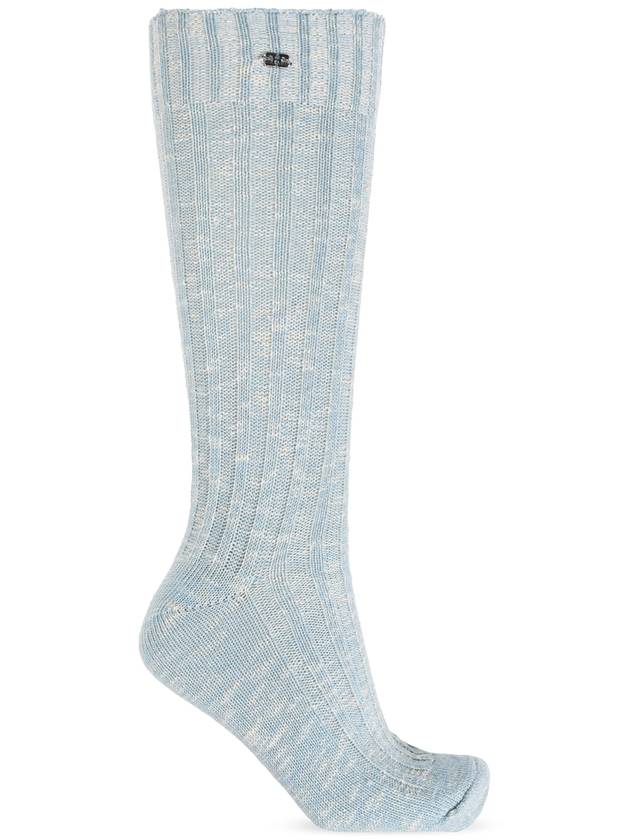 Ganni Socks With Lurex Thread, Women's, Blue - GANNI - BALAAN 1