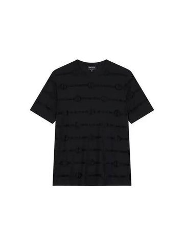 Men s Logo Striped Easy T Shirt Black 271532 - GIORGIO ARMANI - BALAAN 1