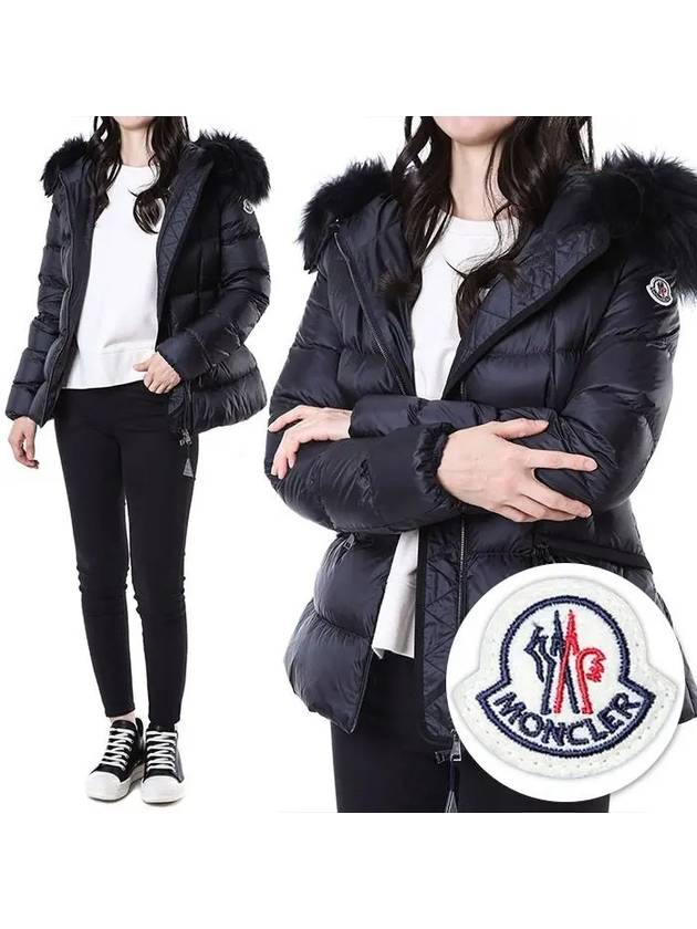 BOED logo patch fur belted women s padded jumper 1A00095 595FE 999 - MONCLER - BALAAN 1