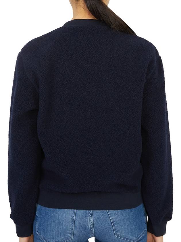 Sherpa Fleece Crew Neck Sweatshirt Navy - SPORTY & RICH - BALAAN 5