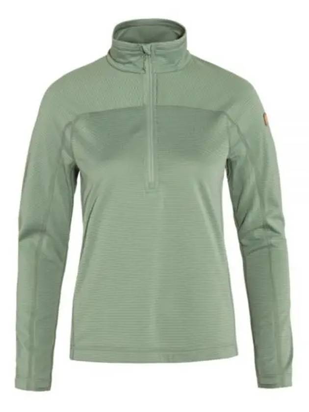 Women's Abisko Lite Fleece Half Zip Misty Green - FJALL RAVEN - BALAAN 2