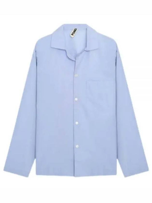 Poplin Long Sleeve Shirt Blue - TEKLA - BALAAN 1