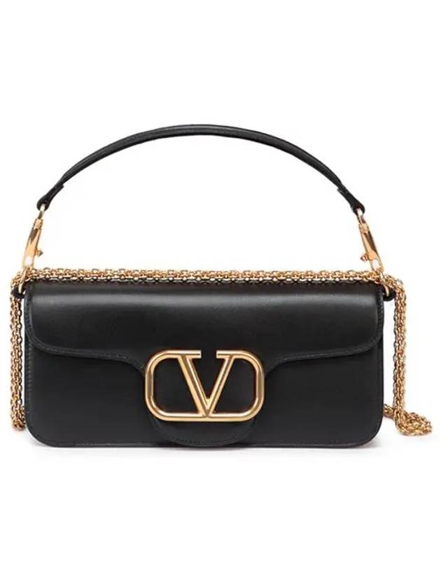 V logo leather shoulder bag B0K30ZXL - VALENTINO - BALAAN 3