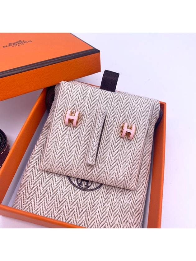 Mini Pop H Earrings Rose Gold - HERMES - BALAAN 2