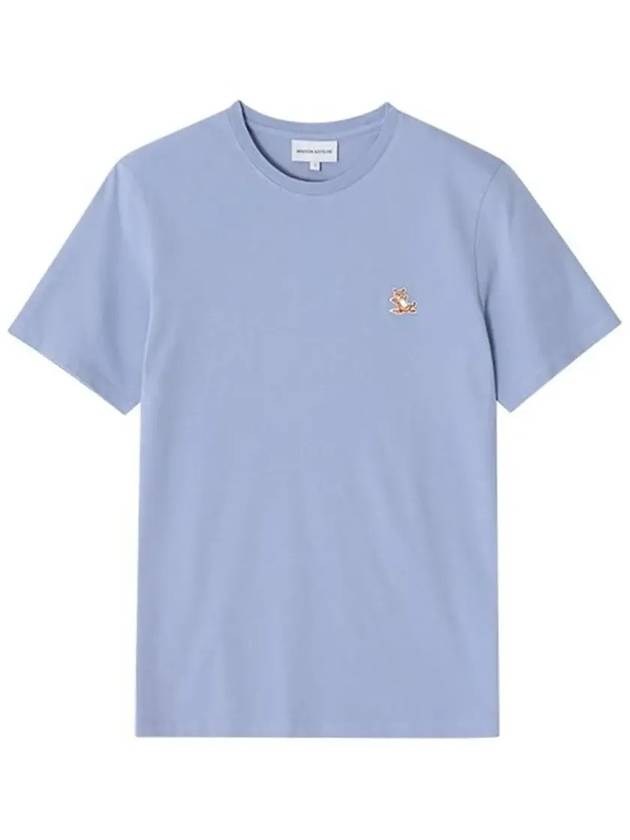 Chillax Fox Patch Regular Short Sleeve T-Shirt Blue - MAISON KITSUNE - BALAAN 5