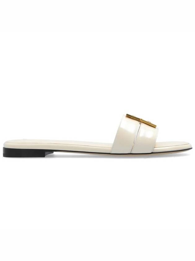 F Fold Leather Sandals White - FENDI - BALAAN 4