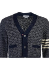 Mohair Tweed 4-Bar Classic V-neck Cardigan Navy - THOM BROWNE - BALAAN 5