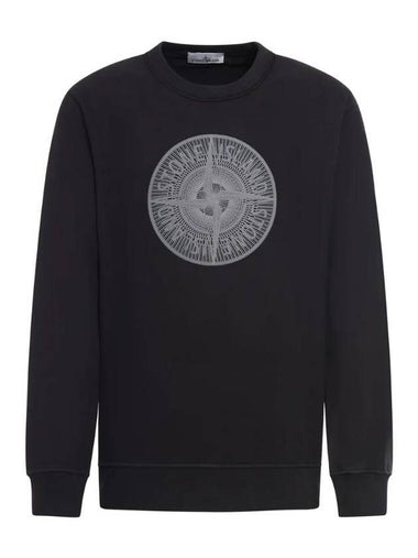 Men's Industrial One Print Sweatshirt Black - STONE ISLAND - BALAAN 1