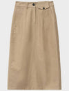 Heavy Chino Midi A Line Skirt Beige - NOIRER FOR WOMEN - BALAAN 4