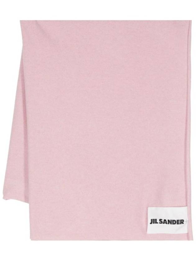 Logo Patch Cashmere Scarf Pink - JIL SANDER - BALAAN 1