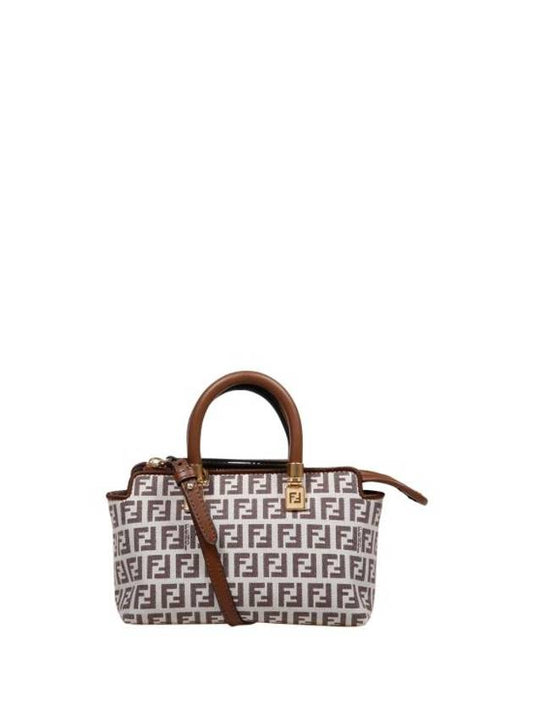 FF Small Fabric Tote Bag Brown - FENDI - BALAAN 1