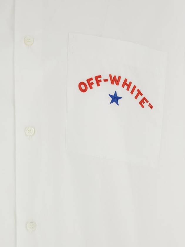 'Star Arrow' White Shirt With Logo Detail On The Front And Maxi Logo Print On The Rear In Cotton Man - OFF WHITE - BALAAN 3