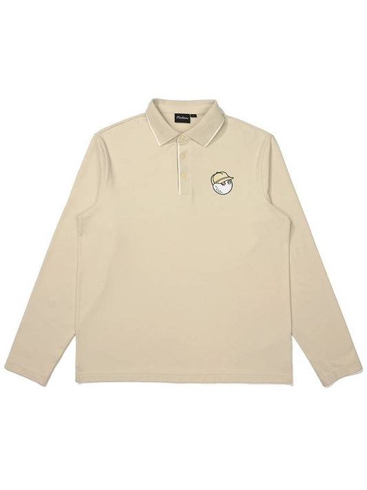 Basic brushed collar t shirt BEIGE MAN - MALBON GOLF - BALAAN 1