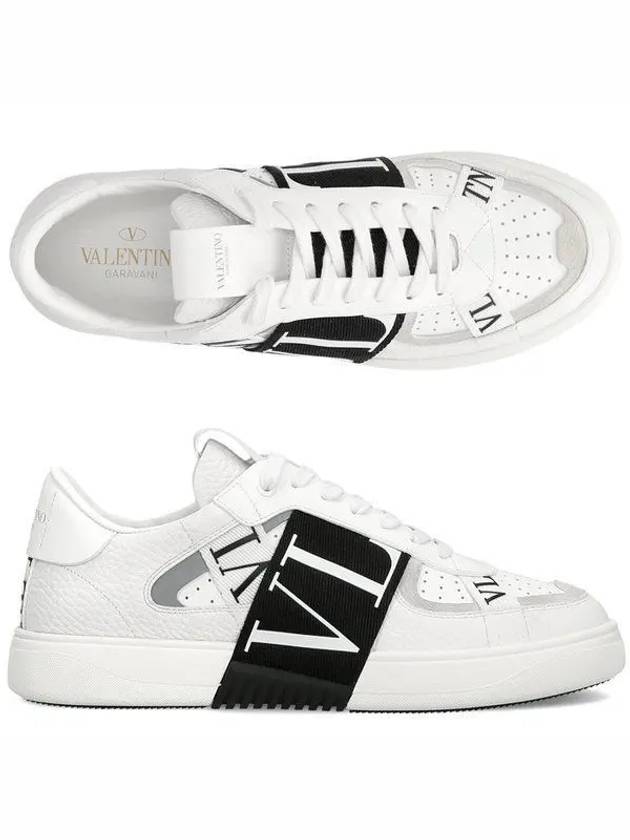 Logo Band VL7N Calfskin Low Top Sneakers Black White - VALENTINO - BALAAN 2