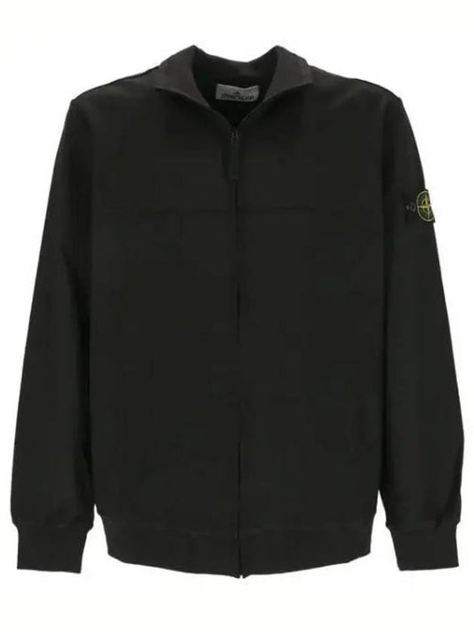 Logo Badge Zipper Comfort Fit Fleece Track Jacket Black - STONE ISLAND - BALAAN 2