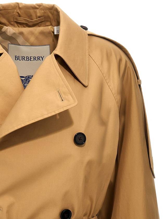 Short Gabardine Trench Coat Beige - BURBERRY - BALAAN 5