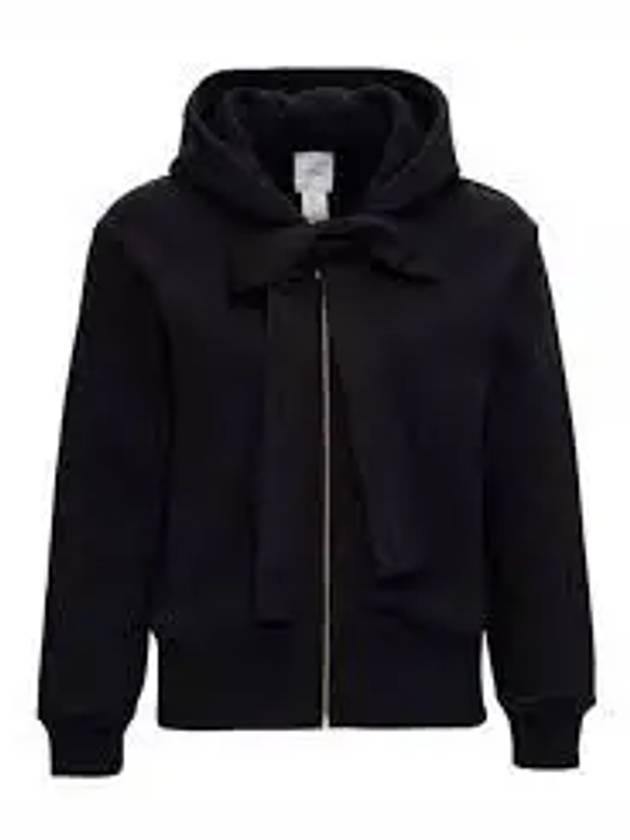 Logo Cotton Zip Up Hoodie Black - PATOU - BALAAN 2