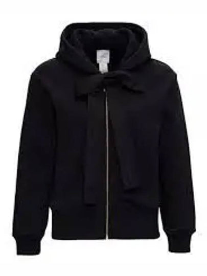 Logo Cotton Zip Up Hoodie Black - PATOU - BALAAN 2