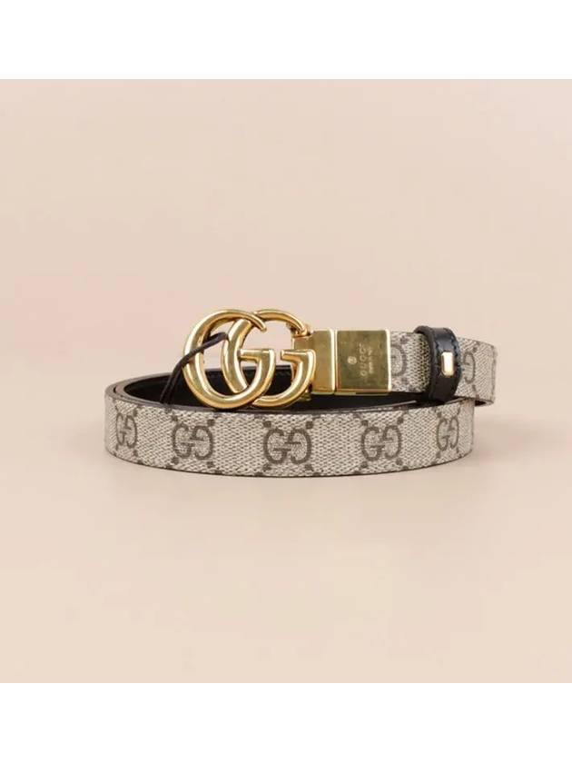 GG Marmont Reversible Thin Belt Grey - GUCCI - BALAAN 2