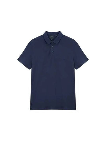 Men s Embossed Logo Pique Polo Shirt Navy 271068 - ARMANI EXCHANGE - BALAAN 1