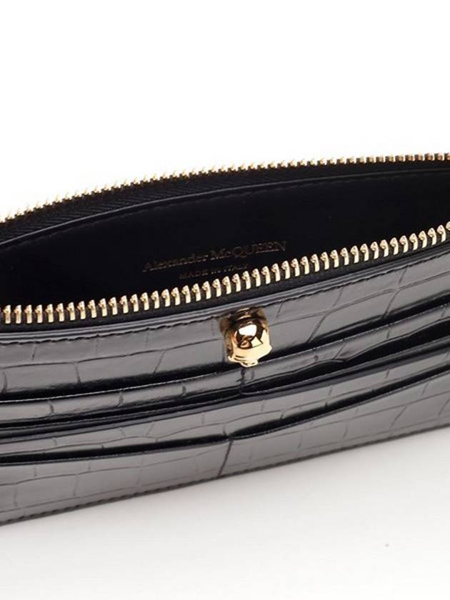 Skull Zipper Card Wallet Black - ALEXANDER MCQUEEN - BALAAN 3