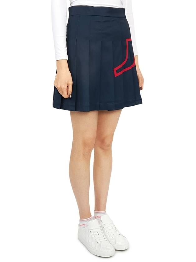 Women's Naomi NAOMI Pleated Skirt Navy - J.LINDEBERG - BALAAN 4