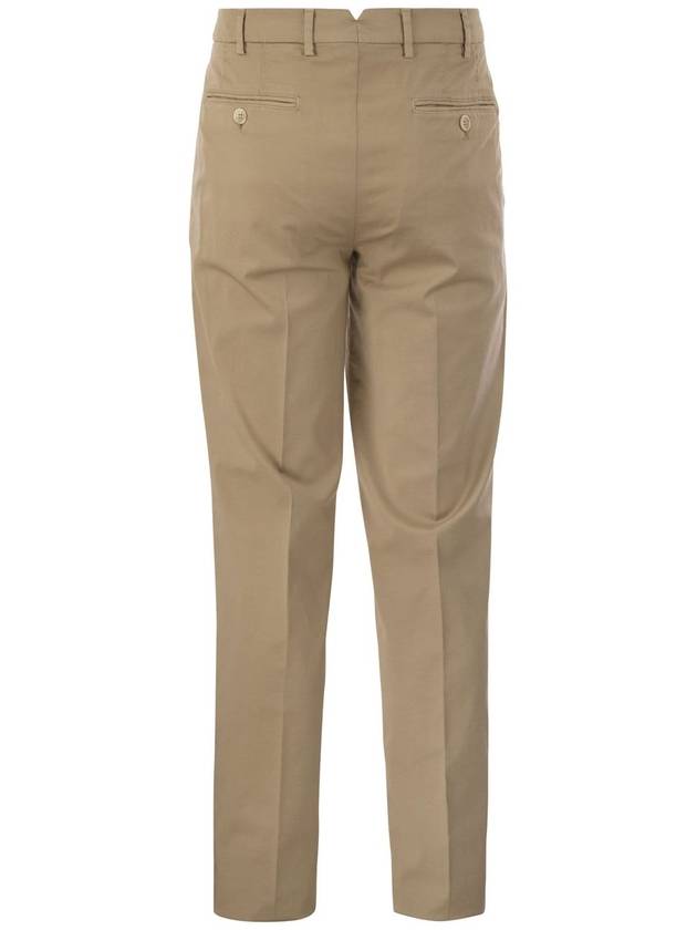 Tapered Chino Cotton Straight Pants Beige - BRUNELLO CUCINELLI - BALAAN 3