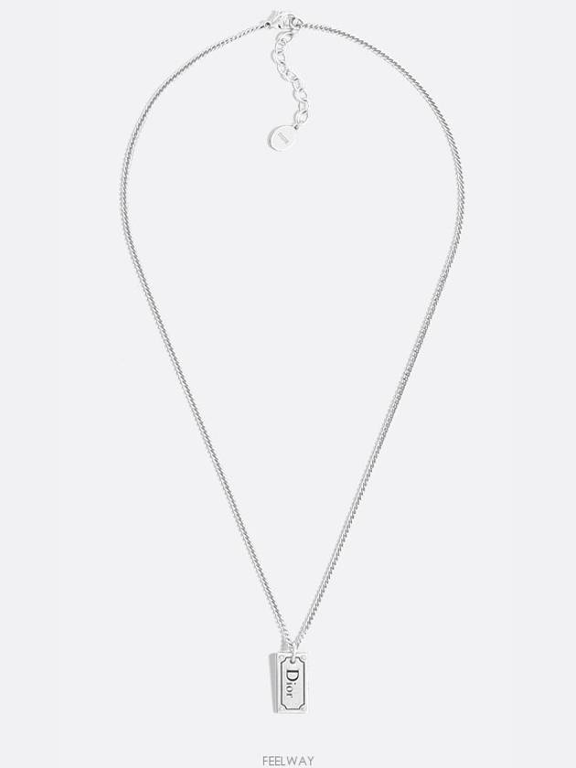 Plate Pendant Necklace Silver - DIOR - BALAAN 5