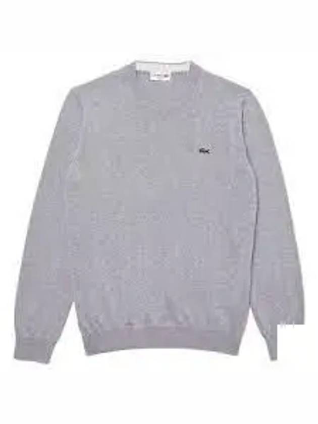 Embroidery Logo Crewneck Cotton Sweatshirt Grey - LACOSTE - BALAAN 2