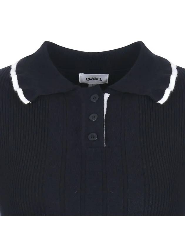Collar neck sleeve frill ribbed knit MK3SP071D NVY - P_LABEL - BALAAN 4