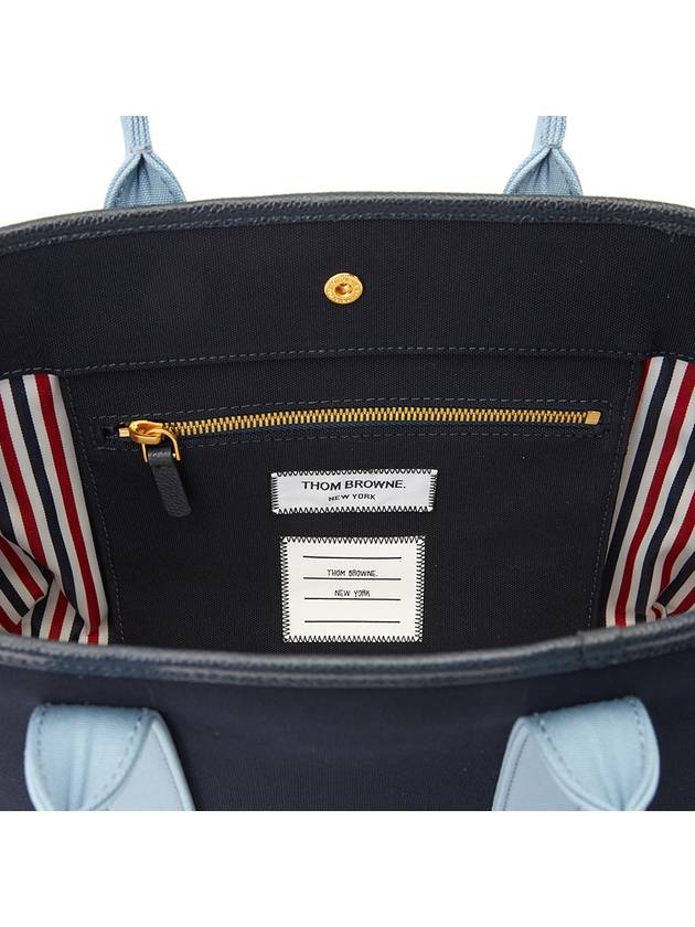 RWB Striped Canvas Small Tote Bag Navy - THOM BROWNE - BALAAN 9