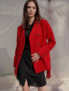 Wool Double Button Chiffon Belt JacketRed - SORRY TOO MUCH LOVE - BALAAN 2