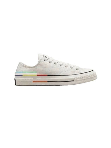 Chuck 70 Pride Low Top Sneakers Egret - CONVERSE - BALAAN 1