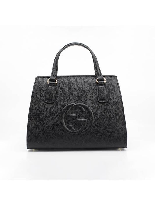 Women's Soho Top Handle Tote Bag Small Black 607722 - GUCCI - BALAAN 1