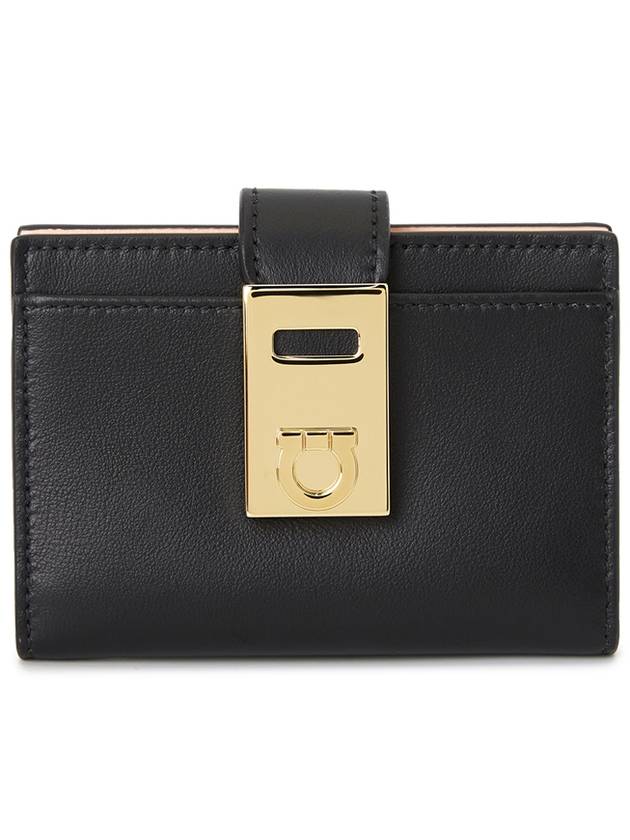 Hug Two-Tone Card Wallet Black - SALVATORE FERRAGAMO - BALAAN 2