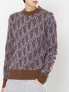 Oblique Wool Jacquard Knit Top Blue Brown - DIOR - BALAAN 2