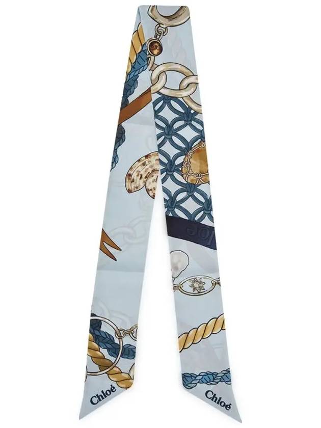 Bandeau Silk Scarf Blue - CHLOE - BALAAN 2