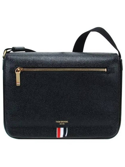 Tonal Strap Leather Reporter Cross Bag Black - THOM BROWNE - BALAAN 2