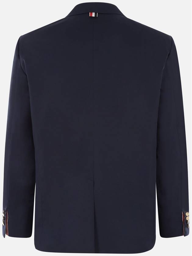 Typewriter Cloth Grosgrain Placket Sport Jacket Navy - THOM BROWNE - BALAAN 3