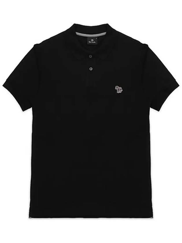 Zebra Logo Patch Polo Shirt Black - PAUL SMITH - BALAAN 5