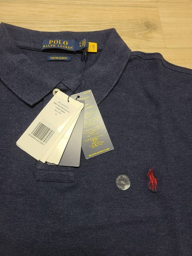 Custom slim fit navy polo shirt collar - POLO RALPH LAUREN - BALAAN 9