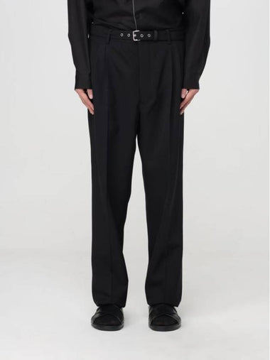 Wool Straight Pants Black - PRADA - BALAAN 1