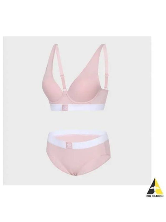 adidas UNDERWEAR No Wire Trefoil Vivid Bra Panties 1 Set L PK - ADIDAS - BALAAN 1