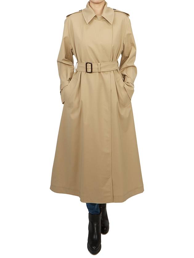 Giostra Virgin Wool Trench Coat Beige - MAX MARA - BALAAN 6