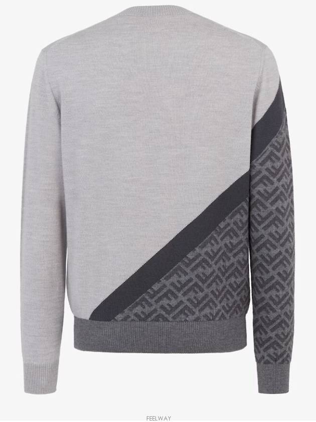 Diagonal Wool Knit Top Grey - FENDI - BALAAN 3