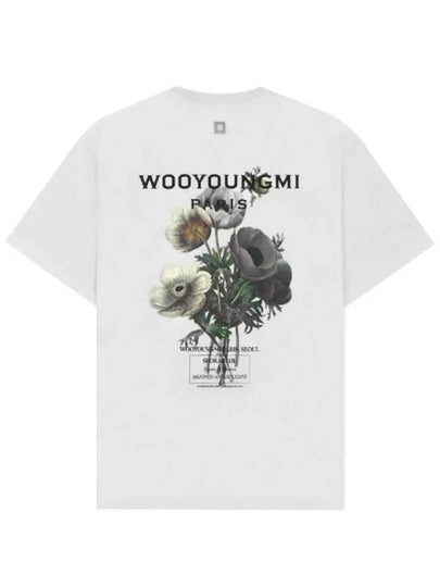 Flower Print Back Logo Short Sleeve T-Shirt White - WOOYOUNGMI - BALAAN 2