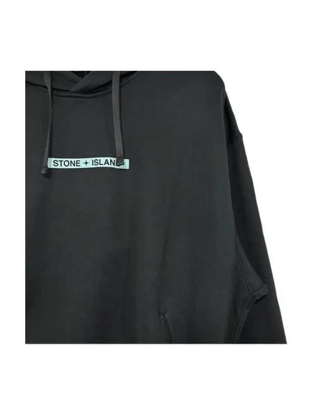 Logo Drawstring Hoodie Black - STONE ISLAND - BALAAN 4