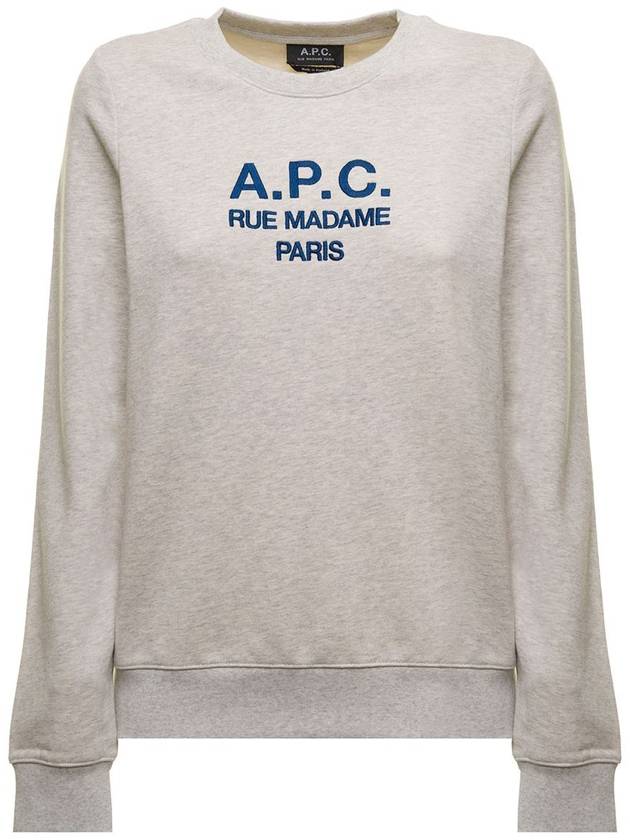 Women's TINa Logo Sweat Sweatshirt Heather Ecru - A.P.C. - BALAAN 2